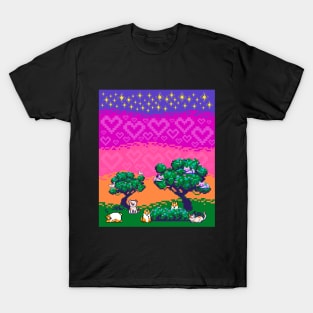Pixelated Pets at Sunset T-Shirt